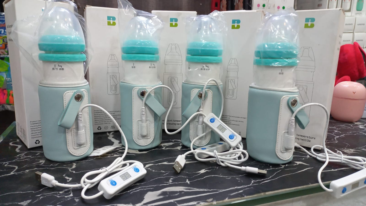 USB Baby Bottle Warmer with Adjustable Temperature Display ā Portable Milk Warmer Sleeve for Car, Power Bank & Travel Use