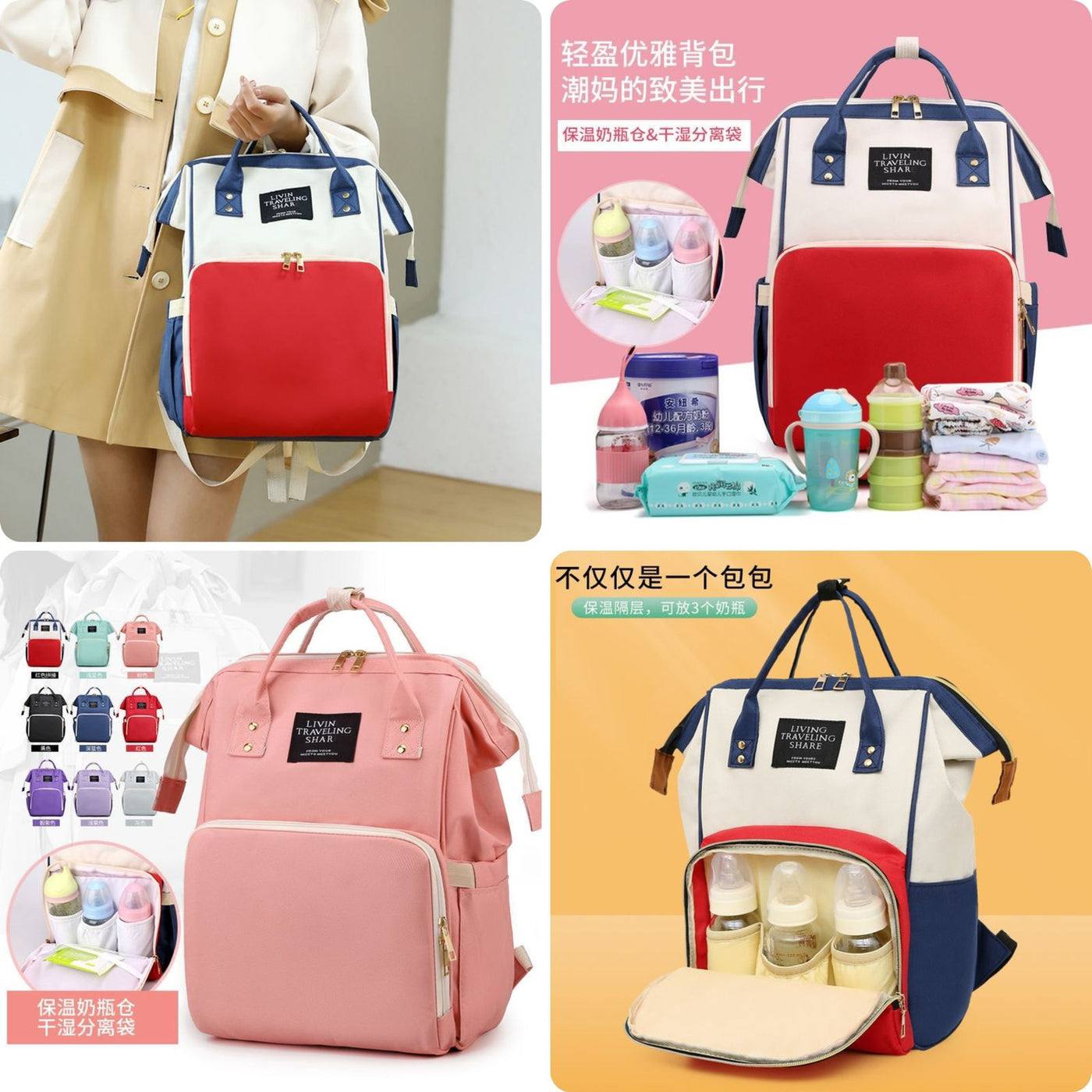 Large Capacity Mummy Diaper Bag Backpack | Multi-Function Baby Care Travel Nursing Bag