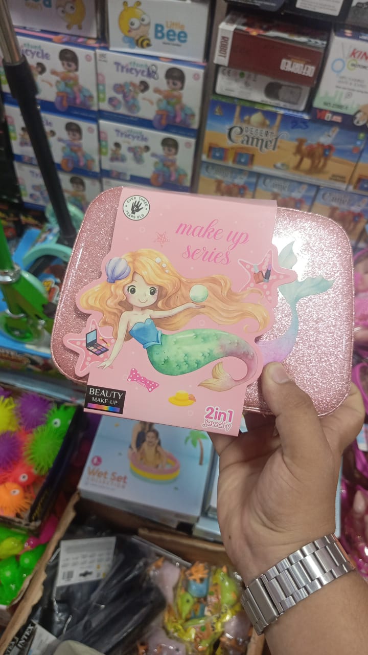 2-in-1 Mermaid Beauty Makeup & Nail Art Bag for Kids | Washable Cosmetic Kit