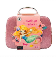 2-in-1 Mermaid Beauty Makeup & Nail Art Bag for Kids | Washable Cosmetic Kit