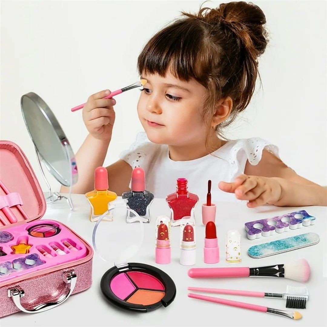2-in-1 Mermaid Beauty Makeup & Nail Art Bag for Kids | Washable Cosmetic Kit