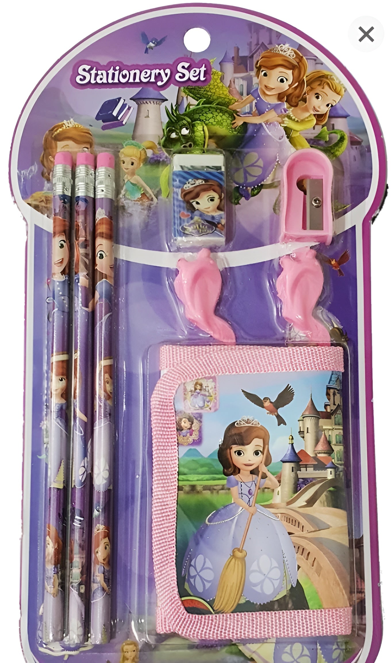 8-Piece Cartoon Character Stationery Gift Set for Kids | School Supplies Kit with Wallet
