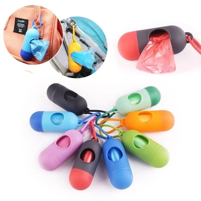 Portable Baby Diaper Bag Dispenser with Hanging Hook | Includes 1 Roll (18 Disposable Bags)