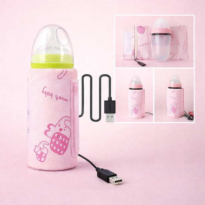 Portable USB Baby Bottle Warmer – Baby Feeding Bottle Heating Sleeve with USB Cable