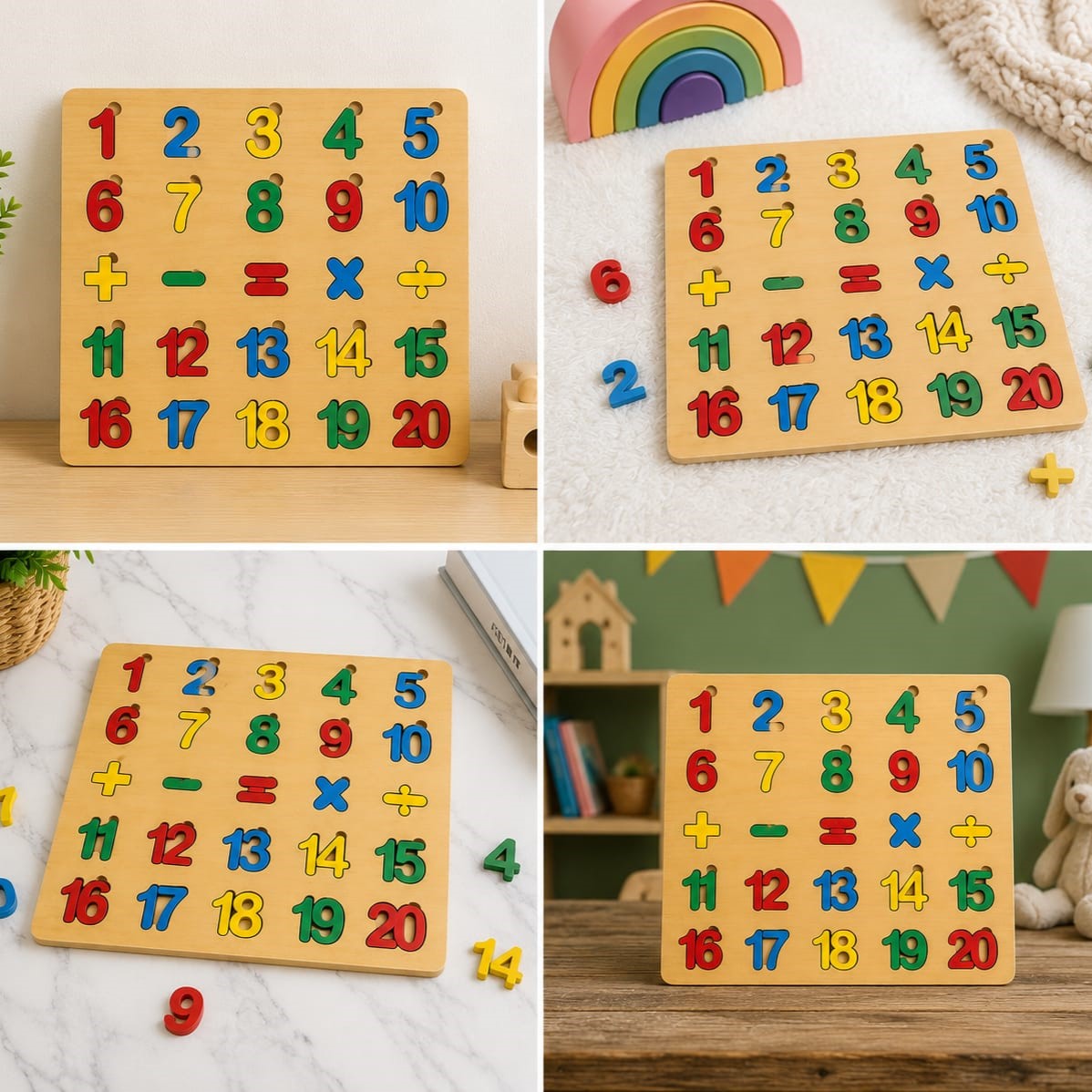 Wooden 123 Number Puzzle for Kids | Multicolor Educational Toy