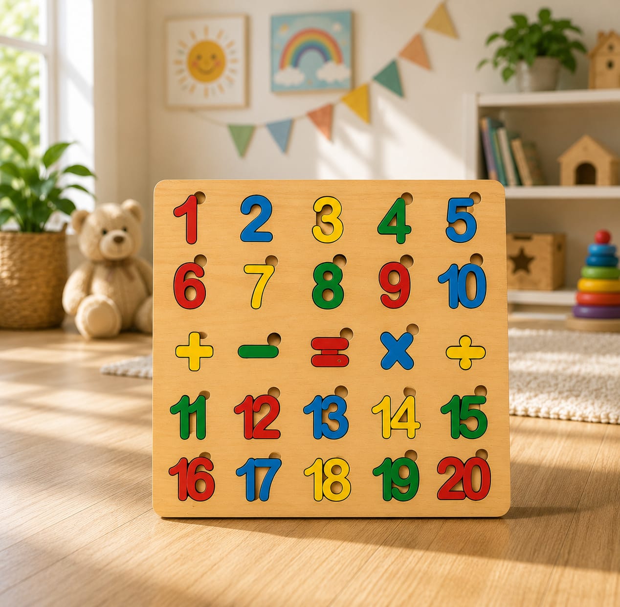 Wooden 123 Number Puzzle for Kids | Multicolor Educational Toy