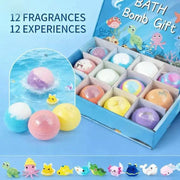 12-Piece Hidden Surprise Bath Bombs Gift Set for Kids | Organic Fizzy Bubble Bath Balls