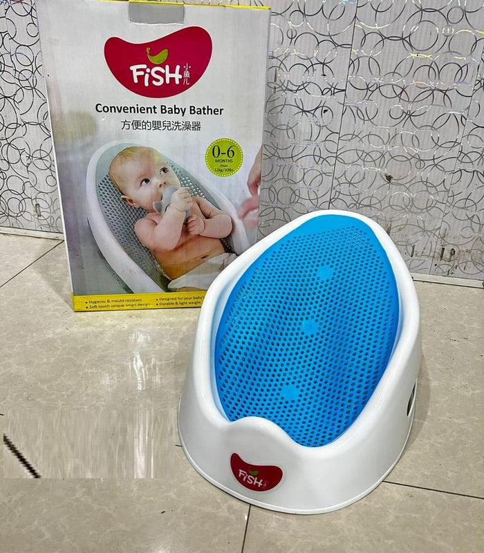 Non Slip Baby Bath Cradle Blue White