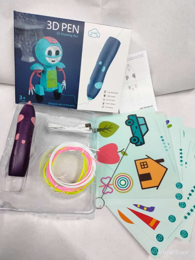 3D Printing & Drawing Pen for Kids – Creative 3D Art Pen with Filament & USB Charging