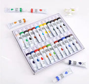 Acrylic Color Paints Set (12 Tubes) | Non-Toxic Art Painting Kit with Brush