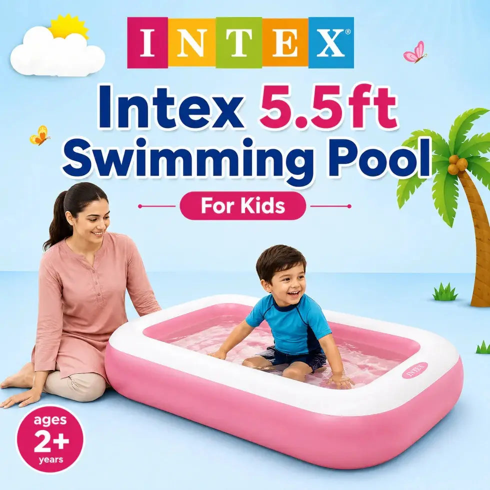 Intex Rectangular Inflatable Swimming Pool for Kids | Outdoor Family Splash Pool