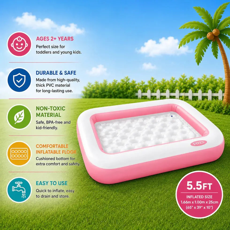 Intex Rectangular Inflatable Swimming Pool for Kids | Outdoor Family Splash Pool