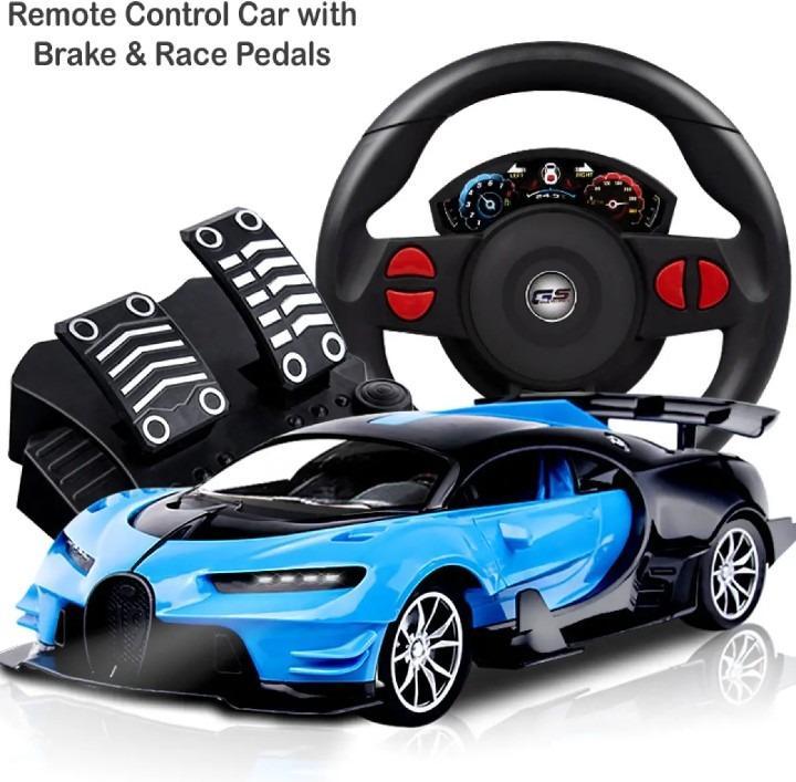 Realistic Steering Wheel RC Racing Car Set with Foot Pedals & Traffic Light