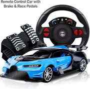Realistic Steering Wheel RC Racing Car Set with Foot Pedals & Traffic Light