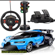 Realistic Steering Wheel RC Racing Car Set with Foot Pedals & Traffic Light