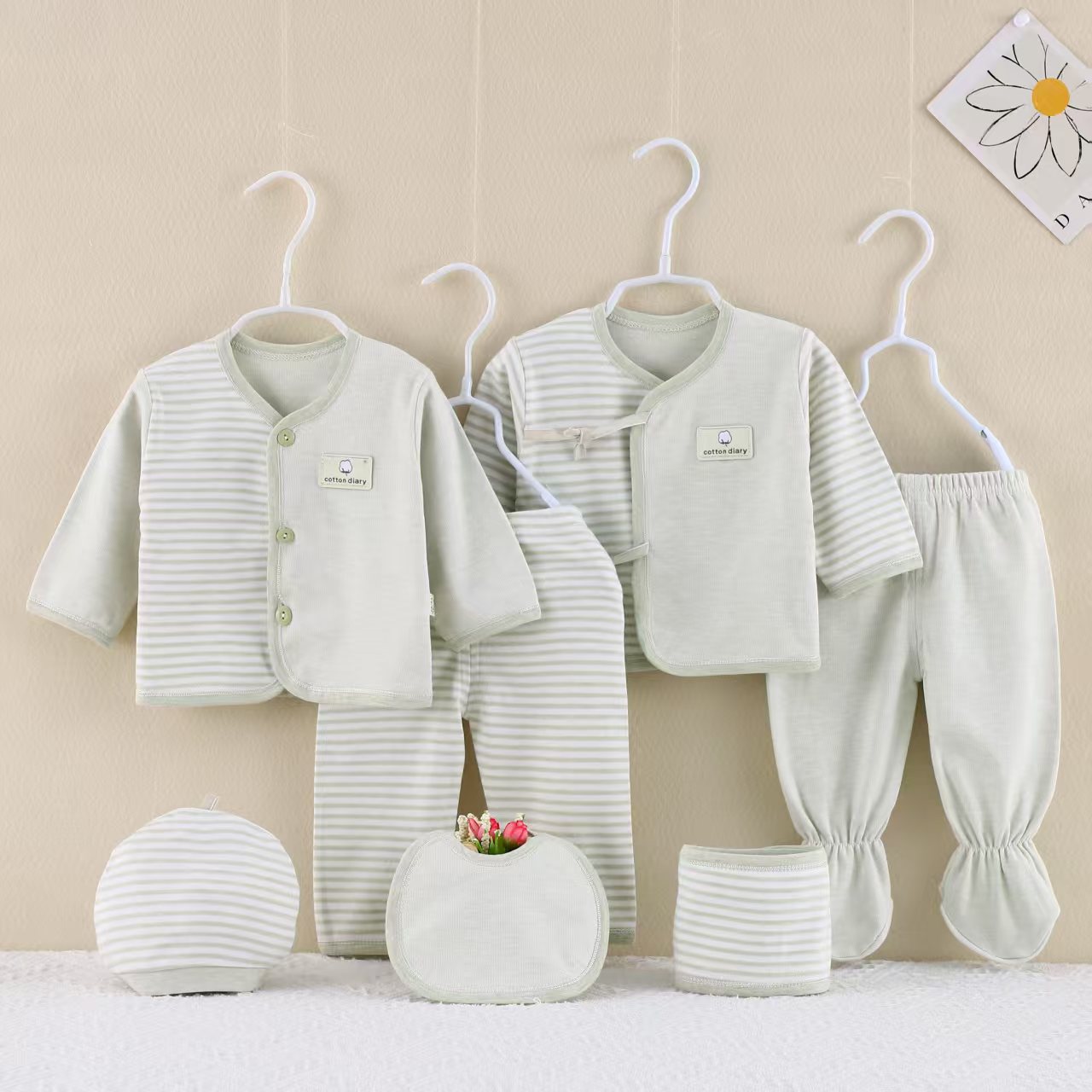 Newborn 7-Piece Combed Cotton Suit Set | All-Season Baby Clothing Gift Box