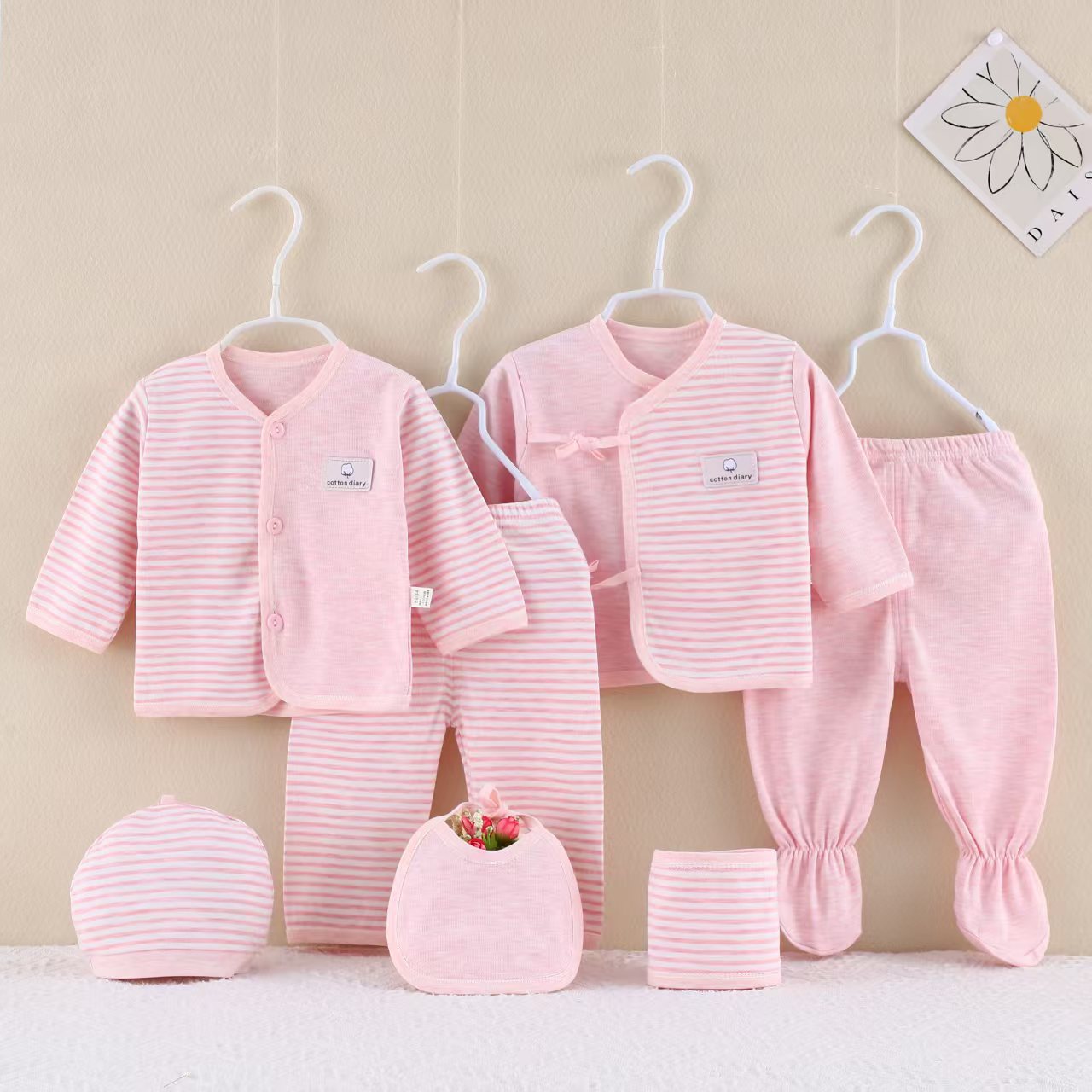 Newborn 7-Piece Combed Cotton Suit Set | All-Season Baby Clothing Gift Box