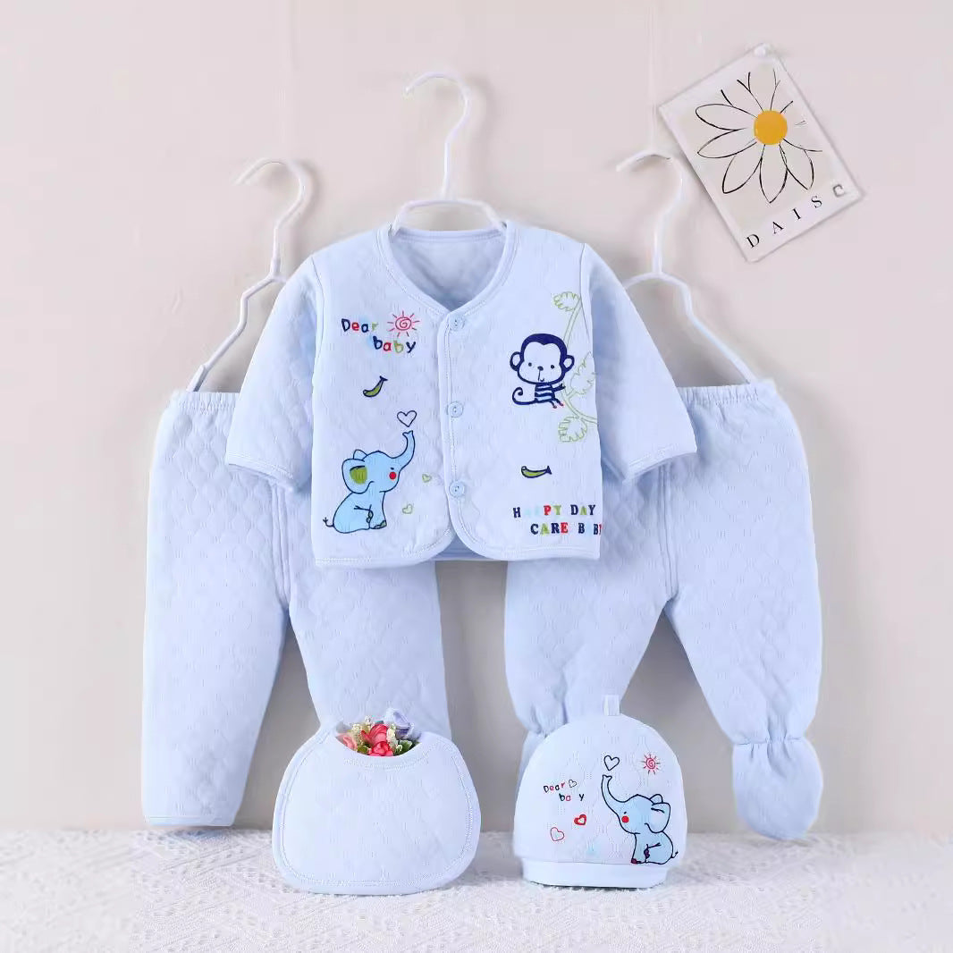Cotton Baby Underwear Set with Penguin Yellow Design 0-3 months
