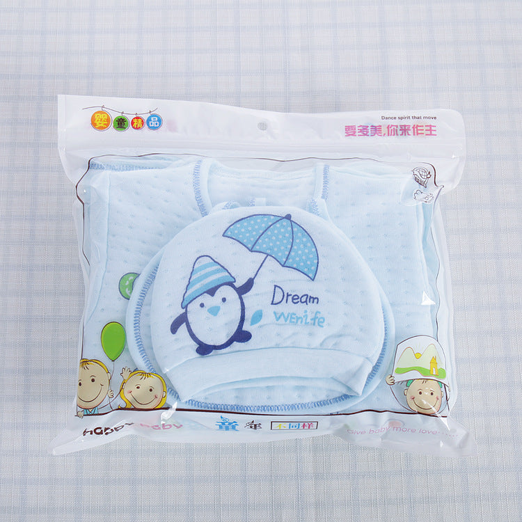 Cotton Baby Underwear Set with Penguin Yellow Design 0-3 months