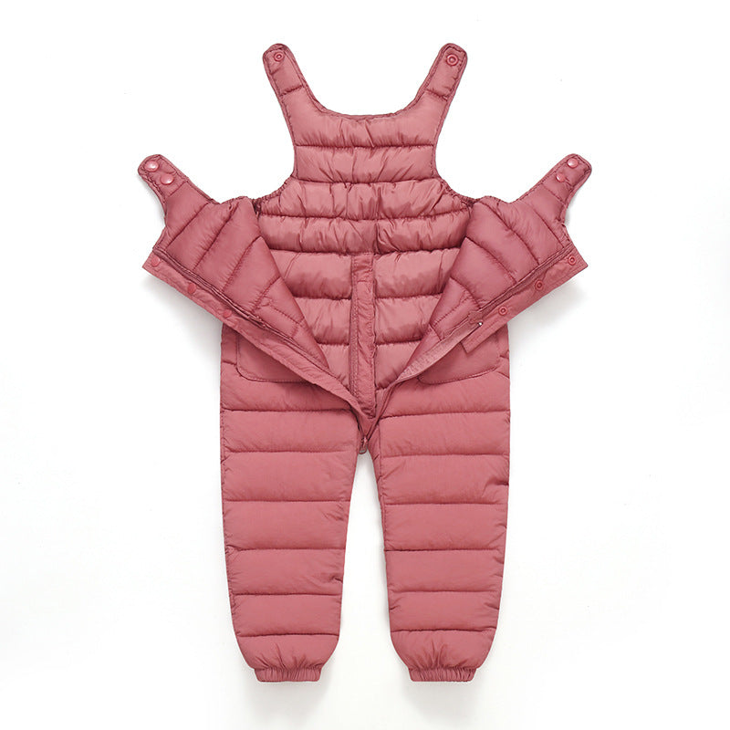Kids Red Padded Jumpsuit Detachable Top Winter Warm